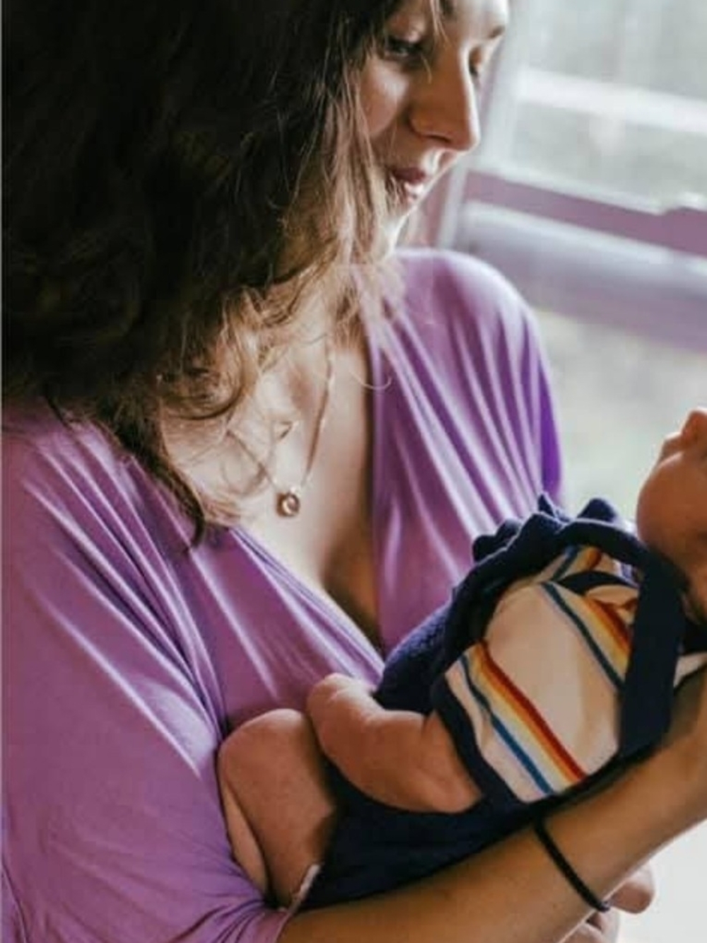 Purple Maternity/Nursing Sleep Dress